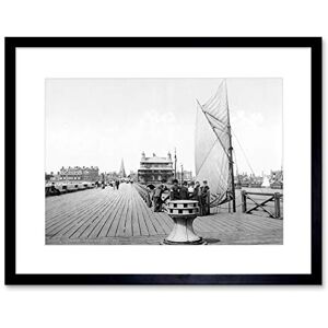 Wee Blue Coo LOWESTOFT THE PIER PAVILLION ENGLAND OLD BW BLACK FRAMED ART PRINT B12X301 Wee Blue Coo LOWESTOFT THE PIER PAVILLION ENGLAND OLD BW BLACK FRAMED ART PRINT B12X301