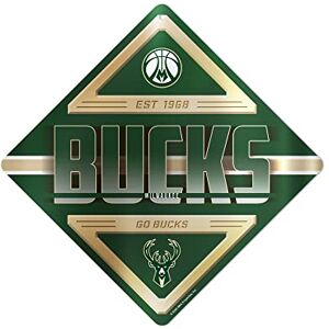 Rico Industries NBA Basketball Milwaukee Bucks Metal Sign 16.5" x 16.5" Home Décor Bedroom Office Man Cave Rico Industries NBA Basketball Milwaukee Bucks Metal Sign 16.5" x 16.5" Home Décor Bedroom Office Man Cave