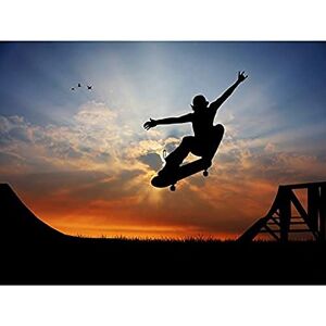 Wee Blue Coo MP PHOTOGRAPHY ILLUSTRATION COMPOSITION SKATEBOARDER SILHOUETTE SUNSET 18x24 INCH ART POSTER PRINT PICTURE LV6222 Wee Blue Coo MP PHOTOGRAPHY ILLUSTRATION COMPOSITION SKATEBOARDER SILHOUETTE SUNSET 18x24 INCH ART POSTER PRINT PICTURE LV6222