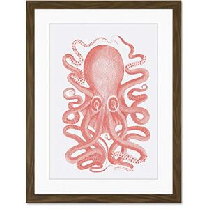 Wee Blue Coo Living Coral Octopus Large Brown Framed Art Print Wall Poster 18x24 inch Wee Blue Coo Living Coral Octopus Large Brown Framed Art Print Wall Poster 18x24 inch