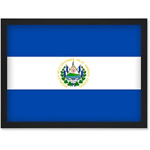 Artery8 - El Salvador National Flag - Black - A4 - Framed Poster Artery8 - El Salvador National Flag - Black - A4 - Framed Poster