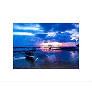 Wee Blue Coo Photo Seascape Sunset Beach Boat Clouds Reflection Dusk Cool Art Wall Art Print Wee Blue Coo Photo Seascape Sunset Beach Boat Clouds Reflection Dusk Cool Art Wall Art Print