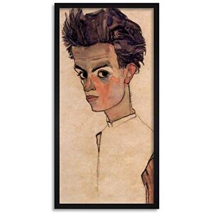 Wee Blue Coo Schiele Self Portrait 1910 Painting Long Panel Framed Wall Art Print Wee Blue Coo Schiele Self Portrait 1910 Painting Long Panel Framed Wall Art Print