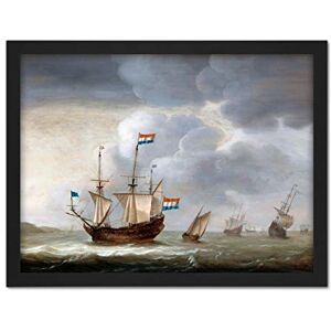 Artery8 Loef Dutch Ships Off The Coast Seascape Painting Artwork Framed Wall Art Print 18X24 Inch Artery8 Loef Dutch Ships Off The Coast Seascape Painting Artwork Framed Wall Art Print 18X24 Inch