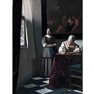 Artery8 Vermeer Woman Writing Letter Maid Painting Unframed Wall Art Print Poster Home Decor Premium Artery8 Vermeer Woman Writing Letter Maid Painting Unframed Wall Art Print Poster Home Decor Premium