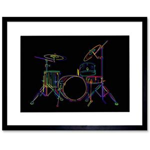 Wee Blue Coo Painting Colourful Drum Kit Music Instrument Picture Framed Wall Art Print Wee Blue Coo Painting Colourful Drum Kit Music Instrument Picture Framed Wall Art Print