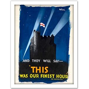 Fine Art Prints Keely War WWII UK Finest Hour Castle Flag Advert Artwork Framed Wall Art Print 18X24 Inch Fine Art Prints Keely War WWII UK Finest Hour Castle Flag Advert Artwork Framed Wall Art Print 18X24 Inch