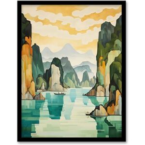 Artery8 Ha Long Bay Watercolour Painting Vietnam Limestone Islands In Emerald Waters Pastel Colour Seascape Artwork Framed Wall Art Print A4 Artery8 Ha Long Bay Watercolour Painting Vietnam Limestone Islands In Emerald Waters Pastel Colour Seascape Artwork Framed Wall Art Print A4