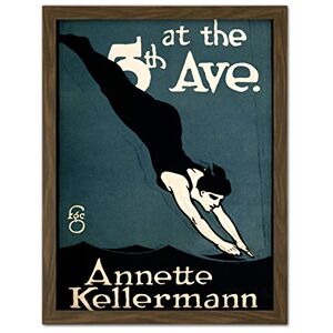 Wee Blue Coo Vaudeville Annette Kellerman Swim Dive Artwork Framed Wall Art Print 18X24 Inch Wee Blue Coo Vaudeville Annette Kellerman Swim Dive Artwork Framed Wall Art Print 18X24 Inch
