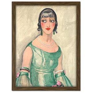 Artery8 Wegener Young Girl Green Dress Painting Artwork Framed Wall Art Print 18X24 Inch Artery8 Wegener Young Girl Green Dress Painting Artwork Framed Wall Art Print 18X24 Inch