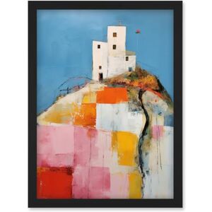 Artery8 House on the Hill Oil Painting Abstract Geometric Patchwork Palette Knife Pastel Colour Rural Landscape Artwork Framed Wall Art Print A4 Artery8 House on the Hill Oil Painting Abstract Geometric Patchwork Palette Knife Pastel Colour Rural Landscape Artwork Framed Wall Art Print A4