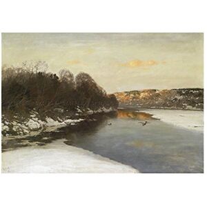 Wee Blue Coo Painting Landscape Winter Fink Ducks Frozen River Wall Art Print Wee Blue Coo Painting Landscape Winter Fink Ducks Frozen River Wall Art Print