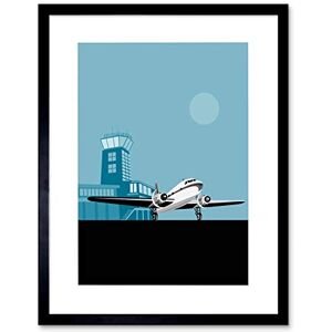 Wee Blue Coo PAINTING TRAVEL TRANSPORT AEROPLANE JET TAXI TOWER BLUE FRAMED PRINT B12X8444 Wee Blue Coo PAINTING TRAVEL TRANSPORT AEROPLANE JET TAXI TOWER BLUE FRAMED PRINT B12X8444
