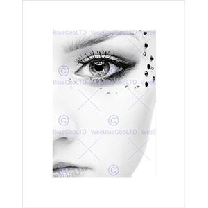 Wee Blue Coo Photo Composition Black White Woman Face Jewel Eye Stark Contrast Wall Art Print Wee Blue Coo Photo Composition Black White Woman Face Jewel Eye Stark Contrast Wall Art Print