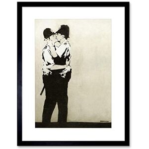 Wee Blue Coo Banksy Kissing Coppers Graffiti Street Art Framed Wall Art Print Wee Blue Coo Banksy Kissing Coppers Graffiti Street Art Framed Wall Art Print