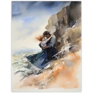 Artery8 Couple Embrace In Dramatic Coastal Cliff Landscape Watercolour Painting Wuthering Heights Large Wall Art Poster Print Thick Paper 18X24 Inch Artery8 Couple Embrace In Dramatic Coastal Cliff Landscape Watercolour Painting Wuthering Heights Large Wall Art Poster Print Thick Paper 18X24 Inch