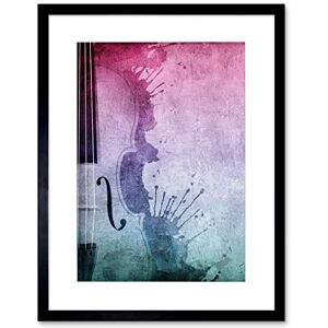 Wee Blue Coo Music Painting String Section Cello Violin Paint Splash Framed Wall Art Print Wee Blue Coo Music Painting String Section Cello Violin Paint Splash Framed Wall Art Print