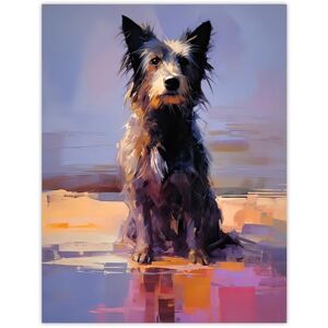 Artery8 Border Collie at the Beach Oil Painting Portrait Extra Large XL Wall Art Poster Print Artery8 Border Collie at the Beach Oil Painting Portrait Extra Large XL Wall Art Poster Print