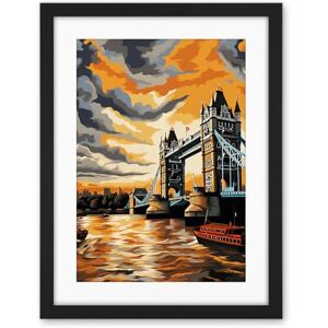 Artery8 London Tower Bridge Dramatic Sunset Sky Artwork Orange Grey River Thames Riverboat England Clouds Artwork Framed Wall Art Print 18X24 Inch Artery8 London Tower Bridge Dramatic Sunset Sky Artwork Orange Grey River Thames Riverboat England Clouds Artwork Framed Wall Art Print 18X24 Inch