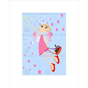 Wee Blue Coo NURSERY FAIRY WINGS STARS WAND KIDS BEDROOM BLACK FRAMED ART PRINT B12X13371 Wee Blue Coo NURSERY FAIRY WINGS STARS WAND KIDS BEDROOM BLACK FRAMED ART PRINT B12X13371