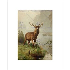 Wee Blue Coo Painting Animal Portrait Red Deer Stag Mackeprang Wall Art Print Wee Blue Coo Painting Animal Portrait Red Deer Stag Mackeprang Wall Art Print