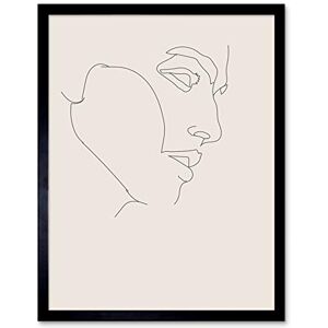Wee Blue Coo Line Drawing Faces Man Minimalist Art Print Framed Poster Wall Decor 12x16 inch Wee Blue Coo Line Drawing Faces Man Minimalist Art Print Framed Poster Wall Decor 12x16 inch