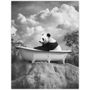 Artery8 Panda Bear in Elegant Bathtub Black White Surreal Bathroom Toilet Large Wall Art Poster Print Thick Paper 18X24 Inch Artery8 Panda Bear in Elegant Bathtub Black White Surreal Bathroom Toilet Large Wall Art Poster Print Thick Paper 18X24 Inch