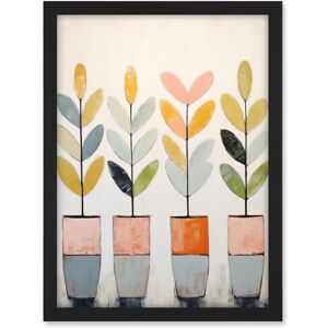 Artery8 Plant Pots Simple Pastel Colour Oil Painting Bright Pink Green Blue Boho Artwork Framed A3 Wall Art Print Artery8 Plant Pots Simple Pastel Colour Oil Painting Bright Pink Green Blue Boho Artwork Framed A3 Wall Art Print