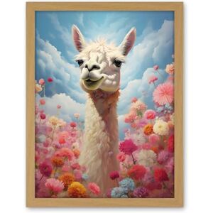 Artery8 Happy Llama Peeking Head Over Pink Flowers Bright Colourful Artwork Kids Bedroom Dreamy Spring Meadow Artwork Framed Wall Art Print 18X24 Inch Artery8 Happy Llama Peeking Head Over Pink Flowers Bright Colourful Artwork Kids Bedroom Dreamy Spring Meadow Artwork Framed Wall Art Print 18X24 Inch