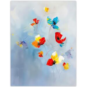 Artery8 Bright Blue Sky Abstract Flowers Painting Sweet Living Room Extra Large XL Wall Art Poster Print Artery8 Bright Blue Sky Abstract Flowers Painting Sweet Living Room Extra Large XL Wall Art Poster Print