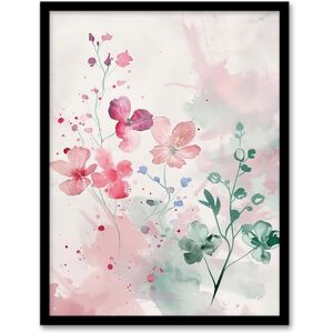 Artery8 Pretty Light Geranium Flowers Pastel Watercolour Living Room Artwork Framed Wall Art Print A4 Artery8 Pretty Light Geranium Flowers Pastel Watercolour Living Room Artwork Framed Wall Art Print A4
