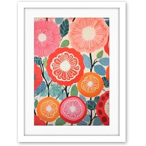 Artery8 Pomegranate Tree Flowers in Bloom Mediterranean Bright Floral Abstract Artwork Framed Wall Art Print 18X24 Inch Artery8 Pomegranate Tree Flowers in Bloom Mediterranean Bright Floral Abstract Artwork Framed Wall Art Print 18X24 Inch