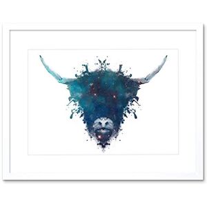 Wee Blue Coo Graphic Ink Splat Highland Cow Framed Picture Art Framed Wall Art Print Wee Blue Coo Graphic Ink Splat Highland Cow Framed Picture Art Framed Wall Art Print