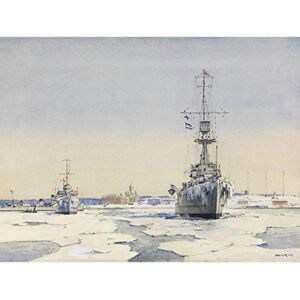 Fine Art Prints King Libau Harbour Destroyer Caledon WWI War Painting Premium Wall Art Canvas Print 18X24 Inch Fine Art Prints King Libau Harbour Destroyer Caledon WWI War Painting Premium Wall Art Canvas Print 18X24 Inch