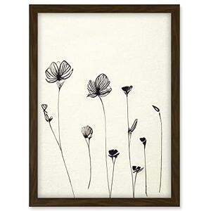 Doppelganger33 LTD Stylish Minimalist Flower Illustration Line Drawing With Black Ink Artwork Framed A3 Wall Art Print Doppelganger33 LTD Stylish Minimalist Flower Illustration Line Drawing With Black Ink Artwork Framed A3 Wall Art Print