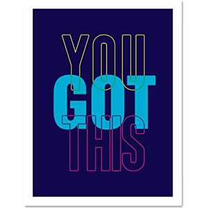 Wee Blue Coo Positivity You Got This Typography Large Framed Art Print Poster Wall Decor 18x24 inch Wee Blue Coo Positivity You Got This Typography Large Framed Art Print Poster Wall Decor 18x24 inch