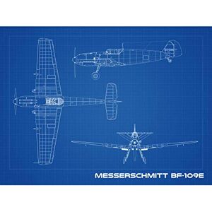 Artery8 Messerschmitt Bf 109E Fighter Plane Blueprint Plan Premium Wall Art Canvas Print 18X24 Inch Artery8 Messerschmitt Bf 109E Fighter Plane Blueprint Plan Premium Wall Art Canvas Print 18X24 Inch