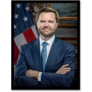 Artery8 United States 50th Vice President JD Vance Portrait Man Cave Artwork Framed Wall Art Print A4 Artery8 United States 50th Vice President JD Vance Portrait Man Cave Artwork Framed Wall Art Print A4