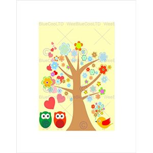 Wee Blue Coo NURSERY TREE OWLS LOVE HEARTS BIRD KIDS BEDROOM FRAMED ART PRINT MOUNT B12X13378 Wee Blue Coo NURSERY TREE OWLS LOVE HEARTS BIRD KIDS BEDROOM FRAMED ART PRINT MOUNT B12X13378