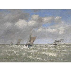 Artery8 Eugene Boudin Boats Returning To Port Trouville Painting Large Wall Art Poster Print Thick Paper 18X24 Inch Artery8 Eugene Boudin Boats Returning To Port Trouville Painting Large Wall Art Poster Print Thick Paper 18X24 Inch