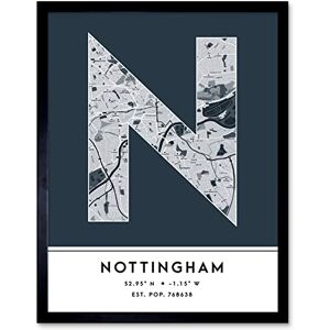 Wee Blue Coo Nottingham England United Kingdom City Map Navy Colour Block Modern Typography Stylish Letter Framed Word Wall Art Print Poster for Home Décor CITYMAP1 Wee Blue Coo Nottingham England United Kingdom City Map Navy Colour Block Modern Typography Stylish Letter Framed Word Wall Art Print Poster for Home Décor CITYMAP1