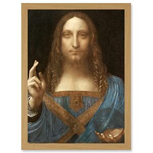 Artery8 Da Vinci Salvator Mundi World Saviour Jesus Christ Painting Artwork Framed Wall Art Print A4 Artery8 Da Vinci Salvator Mundi World Saviour Jesus Christ Painting Artwork Framed Wall Art Print A4