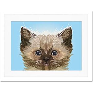 Fine Art Prints Cat Illustration Persian Kitten Blue Large Framed Art Print Wall Poster 18x24 inch Fine Art Prints Cat Illustration Persian Kitten Blue Large Framed Art Print Wall Poster 18x24 inch