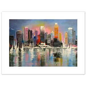 Wee Blue Coo City Harbour Urban Painting Art Print Canvas Premium Wall Decor Poster Wee Blue Coo City Harbour Urban Painting Art Print Canvas Premium Wall Decor Poster