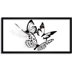 Artery8 Three Black White Butterflies Group Collage Photo Framed Wall Art Print Long 25X12 Inch Artery8 Three Black White Butterflies Group Collage Photo Framed Wall Art Print Long 25X12 Inch