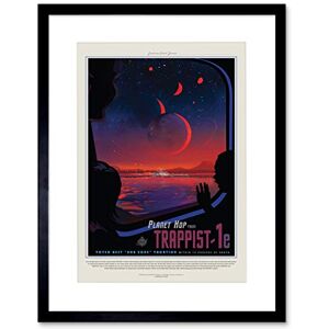 Wee Blue Coo Nasa Space Travel Ad Trappist 1e Planet Hop 12x16 Framed Wall Art Print Wee Blue Coo Nasa Space Travel Ad Trappist 1e Planet Hop 12x16 Framed Wall Art Print