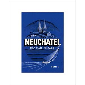 Wee Blue Coo TRAVEL TOURISM NEUCHATEL GOLF SAIL CHURCH SWITZERLAND FRAMED ART PRINT B12X7316 Wee Blue Coo TRAVEL TOURISM NEUCHATEL GOLF SAIL CHURCH SWITZERLAND FRAMED ART PRINT B12X7316