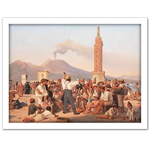 Fine Art Prints Hansen Reciting Orlando Furioso Molo Naples Painting Artwork Framed Wall Art Print 18X24 Inch Fine Art Prints Hansen Reciting Orlando Furioso Molo Naples Painting Artwork Framed Wall Art Print 18X24 Inch