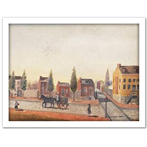 Artery8 Chappel New York Garbage Cart 1870 Painting Artwork Framed Wall Art Print 18X24 Inch Artery8 Chappel New York Garbage Cart 1870 Painting Artwork Framed Wall Art Print 18X24 Inch