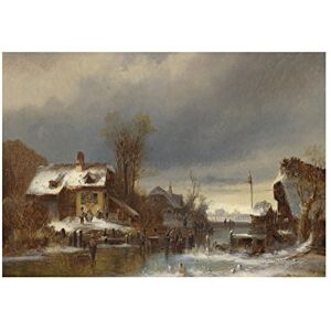 Wee Blue Coo Painting Landscape Urban Doll Winter Enjoyment Wall Art Print Wee Blue Coo Painting Landscape Urban Doll Winter Enjoyment Wall Art Print